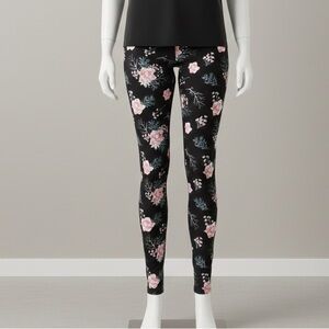 Floral Black Leggings